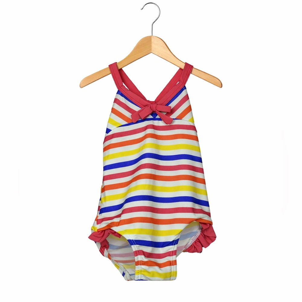 GAP Baby Rainbow Stripe One-Piece Swimsuit | 18–24M | Great Condition